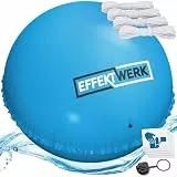 EffektWerk - Poolkissen für den Winter - 4m Riesiges Aufblasbares Luftkissen / Eis-Ausgleicher für Aufstellpools mit 5m Seil, Flicken und Ventilkappe