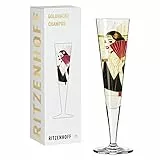 RITZENHOFF 1071028 Champagnerglas 200 ml - Serie Goldnacht Nr. 28 - Edles Designerstück mit Echt-Gold - Made in Germany