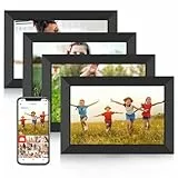 Frameo WLAN Digitaler Bilderrahmen 10,1 Zoll, HD 1280 * 800 IPS Touchscreen Elektronischer FotoRahmen mit 32GB Speicher, Auto Drehung, Einfache Weitergabe von Fotos Videos (4er-Pack)