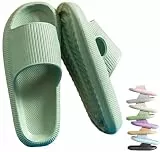 VEXITO Wolken Badelatschen Damen Orthoslipper Original Cloud Slippers Hausschuhe Wolkenschuhe Schuhe Sommer Herren Wolken Schlappen Cozy Slides Pantoletten Weich Grün Gr. 38-39