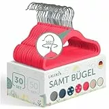 Laleni Kleiderbügel für Kinder, 30 Stück, platzsparende dreieckige Kleiderbügel mit Samt-Finish, rutschfest, drehbar, 4,5 kg Gewichtskapazität, Rosa