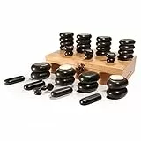 Master Massage Deluxe Massagestein-Set mit Bambus-Geschenkbox, 40-teilig