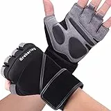Grebarley Fitness Handschuhe,Trainingshandschuhe für Damen und Herren - Fitness Handschuhe für Krafttraining,Bodybuilding,Kraftsport & Crossfit Training (L, lang-Aktualisierung)