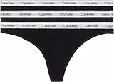 Calvin Klein Damen 3er Pack Strings Thong Unterwäsche, Schwarz (Black/Black/Black), XS