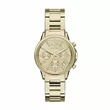 Armani Exchange Uhr für Damen , QuarzChronographenwerk, 36mm GoldEdelstahlgehäuse mit Edelstahlarmband, AX4327