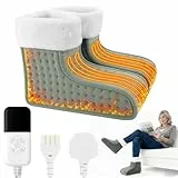 Elektrischer Fußwärmer für Damen und Herren, beheizter Fußwärmer im geteilten Design mit schneller Erwärmung, 6 Temperatureinstellungen und 4 Timer-Modi, maschinenwaschbares Innenfutter für den Einsat