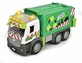 Dickie Toys – Action Truck Müllauto – Müllwagen inkl. Mülltonne, mit Sound und Warnlicht, Be- und Entladefunktion, Müllabfuhr für Kinder ab 3 Jahren, Grün/Weiß
