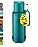 ROTPUNKT Isolierflasche 1 Liter mit integriertem Becher - Hochwertige Isolierkanne Made in Germany I Bis zu 24 h heiß & 36 h kalt (Andreas 80, Shiny Hummingbird)
