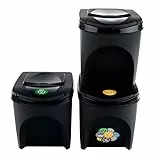 Prosperplast ZA907 Recycling-Eimer, Kunststoff, 25 l, 24 x 40 x 33,7 cm, Anthrazit, 3 Stück