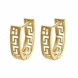 JOLCHIF Griechischer Schlüssel Ohrringe Gold Creolen U Form 14k Vergoldet Griechische Ohrringe Antiker Schmuck