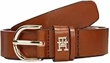 Tommy Hilfiger Damen Gürtel Essential Effortless 2,5 cm Ledergürtel, Braun (Cognac), 80 cm