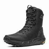 NORTIV 8 Herren Militärische Rutschfest Taktische Stiefel Arbeit Seitlicher Reißverschluss Motorrad Kampf Wanderschuhe,Size 43,Schwarz-1,NMUMMT2507