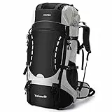 HOMIEE Wanderrucksack 60L, Herren Damen Wasserdichter Leichter Trekkingrucksack Reiserucksack Wandern Großer Rucksack mit Regenabdeckung, Bergrucksack für Reisen, Hiking, Camping, Sport