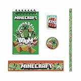 Disney Schreibwaren-Set, 5-teilig, Minecraft (30,5 x 10,2 cm)