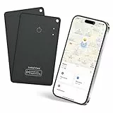 Air Tag Card Wallet Tracker Karte 2er Pack Thin 0.06in, Smart Tag Geldbörsenfinder Card Kompatibel mit Apple Wo ist? App (nur iOS), Wasserdicht Item Finder für Koffer/Geldbörsen/Schlüssel, Schwarz