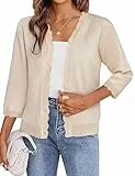 Gyabnw Damen Strickjacke Pullover Cardigan Sweatshirt Casual Einfarbig Strickmantel Freizeit Jacket Outerwear