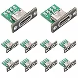 PENGLIN 10 Stück USB Type C Breakout Board,USB C Reparatur Buchse Lötbar,TYP C zum Löten Platine，USB C Buchse Replacement Port Lötplatinen Schwarz PCB