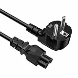 E-Scooter Ladekabel 2m Netzkabel für Ninebot by Segway MAX G2 G30 G30D G30D2 F65D G2E G30P P65 P100S G30E C5 3-Poliges Stromkabel Kleeblatt Stecker Mickey Mouse Kabel, Schwarz