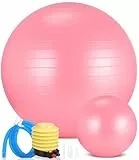 Gymnastikball und 23 cm Pilatesball Set, inkl. Luftpumpe, Sitzball Trainingsball, Ball für Fitness, Yoga, Gymnastik, Core Training, für starken Rücken als Büro-Stuhl, Yogaball für Zuhause - Rosa