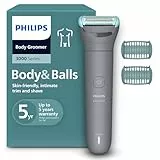 Philips Bodygroom 3000er-Serie – Herrentrimmer mit Dreifachschutz-Rasiersystem, trimmen und rasieren im Intimbereich, hautnah und besonders schonend, 100% duschfest, 80 Min. Laufzeit, BG3480/15