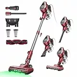 Vexilar C8 Staubsauger mit Kabel - 600W/60kPa Handstaubsauger mit 7m Kabellänge, verhedderungsfreie elektrische Upgrade-Bodenbürste, 1.5L beutelloser Behälter für Hartböden Teppiche Tierhaare
