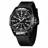 SAPPHERO Uhr Herren Silikonarmband Wasserdicht 5ATM Armbanduhr Herren Japanisches Quarzwerk Edelstahlgehäuse Date Design Sportliches Lässig Business Uhren fur Männer