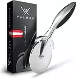 VALUXE® [Das Original] Pizzaschneider aus Edelstahl - Pizzaroller scharf & spülmaschinenfest - Professioneller Pizza-Cutter Roller mit rutschfestem Griff, Pizzamesser Rad