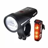 SIGMA Fahrradlicht Set Aura 100/Blaze Link (Schraubhalterung) | Innovative Kopplungsfunktion & Automatische Lichtanpassung| LED Fahrrad Licht Vorne mit 100 Lux | Rücklicht mit Bremslichtfunktion