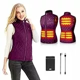 Kintiwe Beheizbare Weste, Beheizte Weste Damen Heizweste mit 12000mAh Powerbank, Beheizbare Jacke Heizjacke Wärmeweste mit 5 Heizzonen