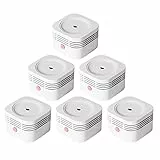 Rauchmelder, Mini Feuermelder, AEGISLINK Brandmelder mit 10-Jahres Batterie und photoelektronischen Sensor, Entspricht mit EN 14604, S200, 6er Set