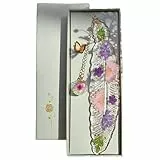Famweylami Feder Lesezeichen Gepresste Blumen, Lesezubehör für Bücher, Book Marks for Reading, Geschenk für Lehrer, Bücherwurm, Mädchen, Mutter, Großmutter