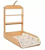 roba Wandwickeltisch natur - Klappbares Wickelregal aus gebogenem Holz gebogen + Wickelunterlage Waldhochzeit - einfache Wandmontage - Auflage mit Tier Motiv, 1 Stück (1er Pack)