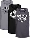 JACK & JONES Herren Tank-Tops Vielfältige Prints | Schmale Passform und atmungsaktive Baumwolle (3er Opt - 6 (3er Havka TT, L))