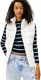 Tommy Jeans Damen Weste Slim Zip Print Down mit Stehkragen, Weiß (Ecru), M