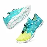 WateLves Badeschuhe Herren Damen Barfußschuhe Wasserschuhe Schwimmschuhe Strandschuhe für Surfen,Tauchen,Bootfahren,Gymnastik Fitness (Blau Gelb, 39EU)