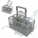 Besteckkorb Spülmaschine mit Abnehmbarem Griff, Universal Ersatzteil Kompatibel mit Bosch Siemens Neff Whirlpool Hotpoint Indesit Ariston, 24 x 13,9 x 12,4 cm, Einsatz für Unterkorb