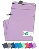 Fit-Flip Fitness Handtuch aus Mikrofaser - mit Magnet und Reißverschluss Tasche - Fitnesshandtuch für Sport und Gym - Kompakt & Schnelltrocknend - Sporthandtuch Fitnessstudio - Flieder - 130x48cm