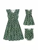 PATPAT Mutter Tochter Kleid Set: Gepunktetes Kleid mit Flatterärmeln für perfekte Familien-Matching-Outfits,Kleider für Baby - Mädchen/Mädchen/Damen