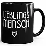Lieblingsmensch Kaffee-Tasse schwarz glänzend MoonWorks® schwarz unisize