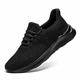 ZDFQLGV Laufschuhe Herren Sportschuhe Laufschuhe Freizeitschuhe Schuhes Tennisschuhe Sneakers Slip on Bequeme Fitness Trainingschuhe Leichtgewichts Walking Schuhe Schwarz EU 44