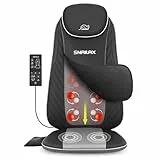 Snailax Shiatsu Massagesitzauflage mit Wärme- und Vibrationsfunktion, Massageauflage für Nacken und Schulter, Rückenmassaggerät, Geschenke für Männer Frauen