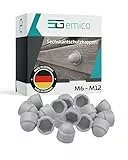 emico Sechskantschutzkappen M8 (SW 13) - 25 Stück Grau - Abdeckkappen aus robustem PE - Passgenau, langlebig & flexibel - Schutz vor Staub, Schmutz & Feuchtigkeit für saubere Schraubverbindungen