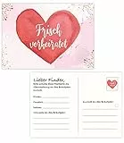 Clever Pool wasserfeste Ballonkarten Hochzeit 25 Glückwunschkarten – extra leicht für langen Flug – biologisch abbaubar – gelocht – originelles Geschenk für den Hochzeitstag (25 x Motiv Herz)