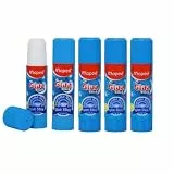 Maped Klebestifte PVP X15 g, 5 Stück, langlebig und ungiftig, PVP-Formulierung, hervorragende Qualität, starke Haftung, sicher für Kinder, ideal zum Aufkleben von Papierartikeln.