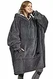 Kato Tirrinia Übergroße Warme Hoodie Sweatshirt Decke, Weiche Flanell Damen Deckenpullover, Komfortable Kapuzenpullover, Gemütlich Geschenke Decke für Erwachsene, Männer, Frauen, Teenager,