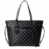 Lazarotti Palermo Shopper Tasche Damen | Tote Bag mit seitlichen Kordelzügen | XXL Schultertasche 37,5 cm