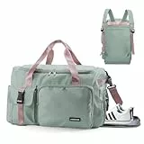 Feelhap Sporttasche Damen Herren 42L Reisetasche Groß Sporttasche Rucksack mit Schuhfach Nassfach Sportrucksack Wasserdicht Trainingstasche Weekender Travel Duffle Bag mit Rucksack für Herren Damen