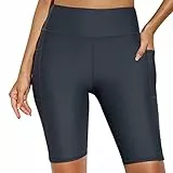 Cocoarm Damen Badeshorts Hohe Taille Schwimmhose Kurze Sporthose Strandhose Wassersport Kurz Hose (M)