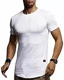 Leif Nelson Herren T-Shirt Sommer Rundhals-Ausschnitt (Weiß, Größe XL), Regular Fit 100% Baumwolle, Basic Männer Kurzarm