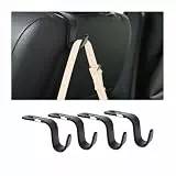 Zpana Autositz-Kopfstützenhaken, 4 Stück, Haken für Fahrzeugsitz, Rücksitz, mit Metallschloss, multifunktional, Auto-Innenraum, Geldbörse, Handtasche, Aufbewahrung, Organizer, Zubehör, universell für